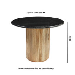 Luxor Round Marble Top With Pedestal Leg Dining Table 100Cm - thumbnail 6