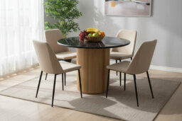 Luxor Round Marble Top With Pedestal Leg Dining Table 100Cm - thumbnail 8