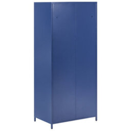 Wyld And Coco Urbannest Navy Blue Steel Storage Cabinet 2 Doors 4 Adjustable Shelves - Tall Wardrobe - thumbnail 6