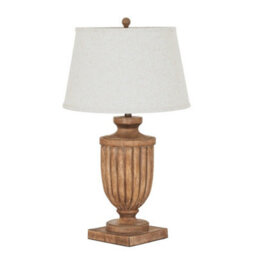 Hill Interiors Tassora Table Lamp With Edged Linen Shade - Resin - L45 X W45 X H75 Cm - Brown - thumbnail 2