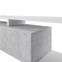 Arte Sleek Bota Tv Unit With Drawer - Modern Living Room Storage Solution 219Cm W 52Cm H 45Cm D White And Concrete - thumbnail 4