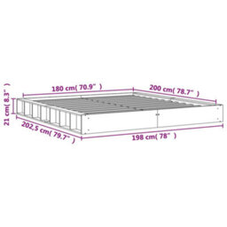 Berkfield Bed Frame Without Mattress Wax Brown 180X200 Cm Super King Solid Wood Pine - thumbnail 9