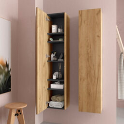 Cygnus bath Bequia Tall Bathroom Cabinet 30Cm Oak