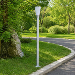 Gwsolar 100Cm Solar Post Light Aluminium Garden Pole Lamp, 400Lm Remote Control With Timer, Ip65 Waterproof Pathway Patio - thumbnail 2