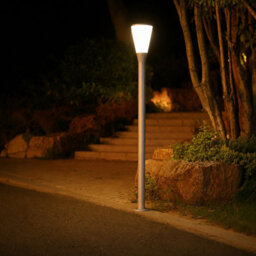 Gwsolar 100Cm Solar Post Light Aluminium Garden Pole Lamp, 400Lm Remote Control With Timer, Ip65 Waterproof Pathway Patio - thumbnail 3