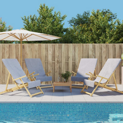 Berkfield Beach Towels 4 Pcs Grey 60X135 Cm Fabric 400 Gsm - image 1