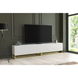 Creative Furniture Ripple Duo Tv Unit 200Cm - White With Fluted Doors - thumbnail 5