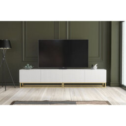 Creative Furniture Ripple Duo Tv Unit 200Cm - White With Fluted Doors - thumbnail 2