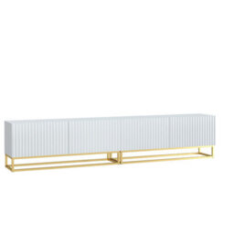 Creative Furniture Ripple Duo Tv Unit 200Cm - White With Fluted Doors - thumbnail 8