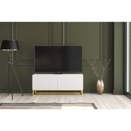 Creative Furniture Ripple Duo Tv Unit 200Cm - White With Fluted Doors - thumbnail 9