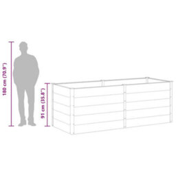 Berkfield Modern Garden Raised Bed 250X100X91 Cm Wpc Grey - thumbnail 8