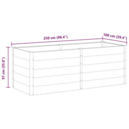 Berkfield Modern Garden Raised Bed 250X100X91 Cm Wpc Grey - thumbnail 7