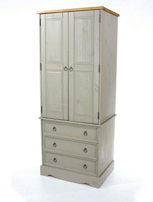 Core Products Premium Corona Grey, 2 Door, 3 Drawer Wardrobe H187.7Cm X W76.5Cm X D55.5Cm - image 1