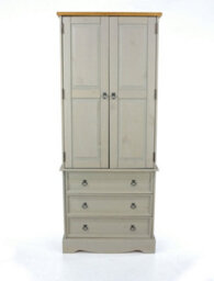 Core Products Premium Corona Grey, 2 Door, 3 Drawer Wardrobe H187.7Cm X W76.5Cm X D55.5Cm - thumbnail 2