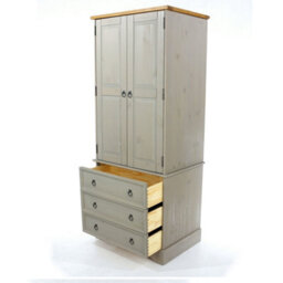 Core Products Premium Corona Grey, 2 Door, 3 Drawer Wardrobe H187.7Cm X W76.5Cm X D55.5Cm - thumbnail 5