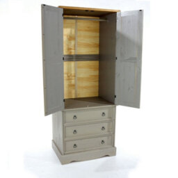 Core Products Premium Corona Grey, 2 Door, 3 Drawer Wardrobe H187.7Cm X W76.5Cm X D55.5Cm - thumbnail 6
