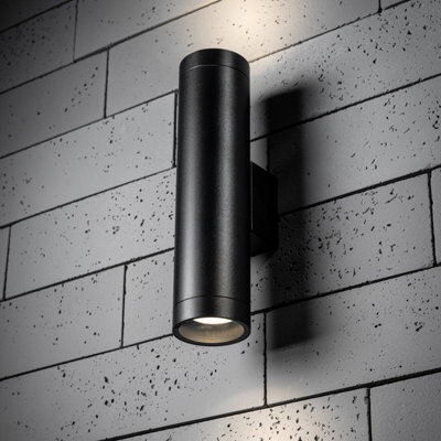 CGC Lighting Cgc Lucas Black Extra Long Gu10 Double Up And Down Outdoor Outside Wall Light Spotlight Ip44 Aluminium - image 1