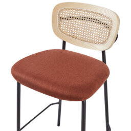 Beliani Set Of 2 Bar Chairs Mayetta Rattan Orange - thumbnail 7