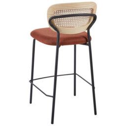 Beliani Set Of 2 Bar Chairs Mayetta Rattan Orange - thumbnail 6