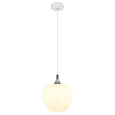 Luminosa Lighting Luminosa Maxy 24Cm Dome Pendant Ceiling Light White Matt Opal Glass Shade 1X E27 - image 1