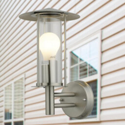 First Choice Lighting Treviso Brushed Stainless Steel Outdoor Wall Light - thumbnail 3