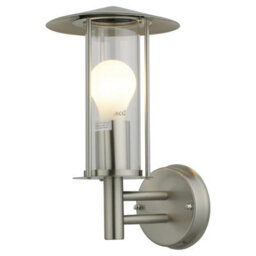 First Choice Lighting Treviso Brushed Stainless Steel Outdoor Wall Light - thumbnail 1