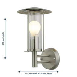 First Choice Lighting Treviso Brushed Stainless Steel Outdoor Wall Light - thumbnail 4