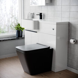 Nes Home 1000mm Lh Basin Vanity Black Handles, Wc Unit & Square Black Btw Toilet - thumbnail 3
