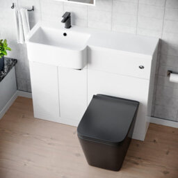 Nes Home 1000mm Lh Basin Vanity Black Handles, Wc Unit & Square Black Btw Toilet - thumbnail 4