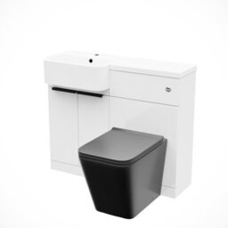 Nes Home 1000mm Lh Basin Vanity Black Handles, Wc Unit & Square Black Btw Toilet - thumbnail 5