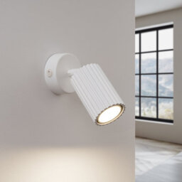 Luminosa Lighting Luminosa Karbon Minimalist Single Wall Spotlight White With Switch - thumbnail 3