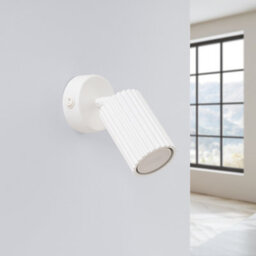 Luminosa Lighting Luminosa Karbon Minimalist Single Wall Spotlight White With Switch - thumbnail 2