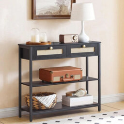 Console Table Hallway Table Sofa Table Side Table 80 X 25 X 75 Cm Black - thumbnail 3