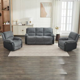 Manual Reclining Sofa Set, Corduroy Fabric Recliner Sectional Sofa Suite - 1+1+3 Sofa Set - thumbnail 4