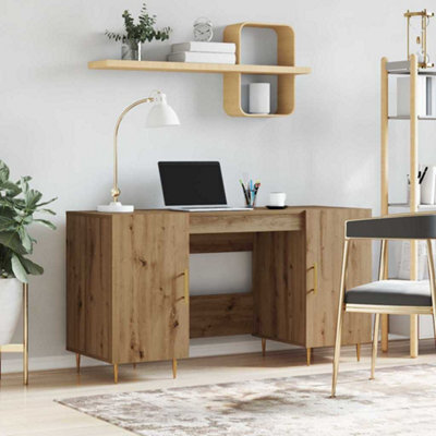 Walplus Desk With Shelf Artisan Oak 140 X 50 X 75 Cm Engineered Wood - image 1
