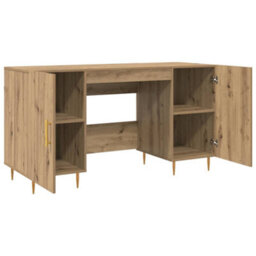 Walplus Desk With Shelf Artisan Oak 140 X 50 X 75 Cm Engineered Wood - thumbnail 5