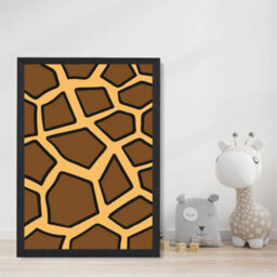 Artze Wall Art Cute Cartoon Style Giraffe Print Art Print With Black Frame Size: A4 - thumbnail 2
