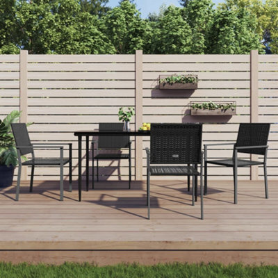 Berkfield 5 Piece Garden Dining Set Poly Rattan And Steel - image 1