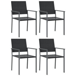 Berkfield 5 Piece Garden Dining Set Poly Rattan And Steel - thumbnail 4
