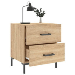 Berkfield Modern Bedside Cabinets 2 Pcs Sonoma Oak 40X35X47.5 Cm Engineered Wood - thumbnail 3