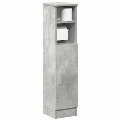 Walplus Bathroom Cabinet With Roll Holder Concrete Grey 20.5X22X90 Cm - image 1