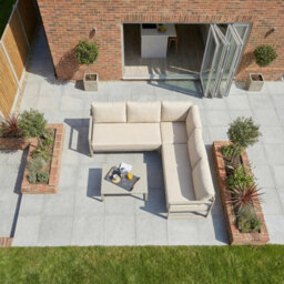 Xample Harbour Lifestyle Havana Corner Patio Set With Reclining Seats Aluminium Garden Sofa Set With Coffee Table, Latte - thumbnail 5