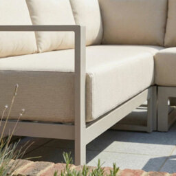 Xample Harbour Lifestyle Havana Corner Patio Set With Reclining Seats Aluminium Garden Sofa Set With Coffee Table, Latte - thumbnail 3