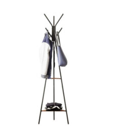 Modcraft Industrial Coat Rack Stand With 2 Shelves, Freestanding Hall Tree With 6 Hooks - thumbnail 3