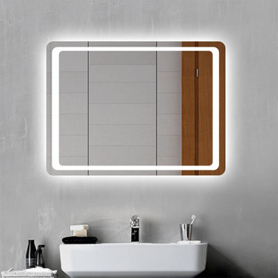 SLINE 700x500mm Sensor Switch LED Mirror with Cold White Light Memory Function Demister Pad - image 1