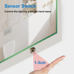 SLINE 700x500mm Sensor Switch LED Mirror with Cold White Light Memory Function Demister Pad - thumbnail 2