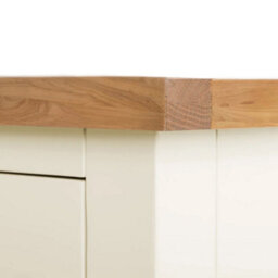 Farro Cream Xl 5 Drawer Tallboy Chest Fully Assembled - Painted With Oak Top By Roseland Furniture - thumbnail 6