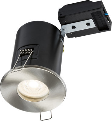 Luminosa Lighting Luminosa Fixed Gu10 Fire-Rated Downlight - Brushed Chrome 230V Ip65 35W - image 1