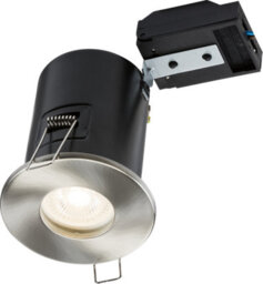 Luminosa Lighting Luminosa Fixed Gu10 Fire-Rated Downlight - Brushed Chrome 230V Ip65 35W - thumbnail 1