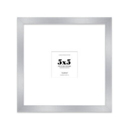 "5X5"" Silver Picture Frame - 5X5"" Square Frame With 2X2"" Mount For 5X5""/2X2"" Pictures Art Deco Style Gallery Wall, 1 Pack" - thumbnail 1